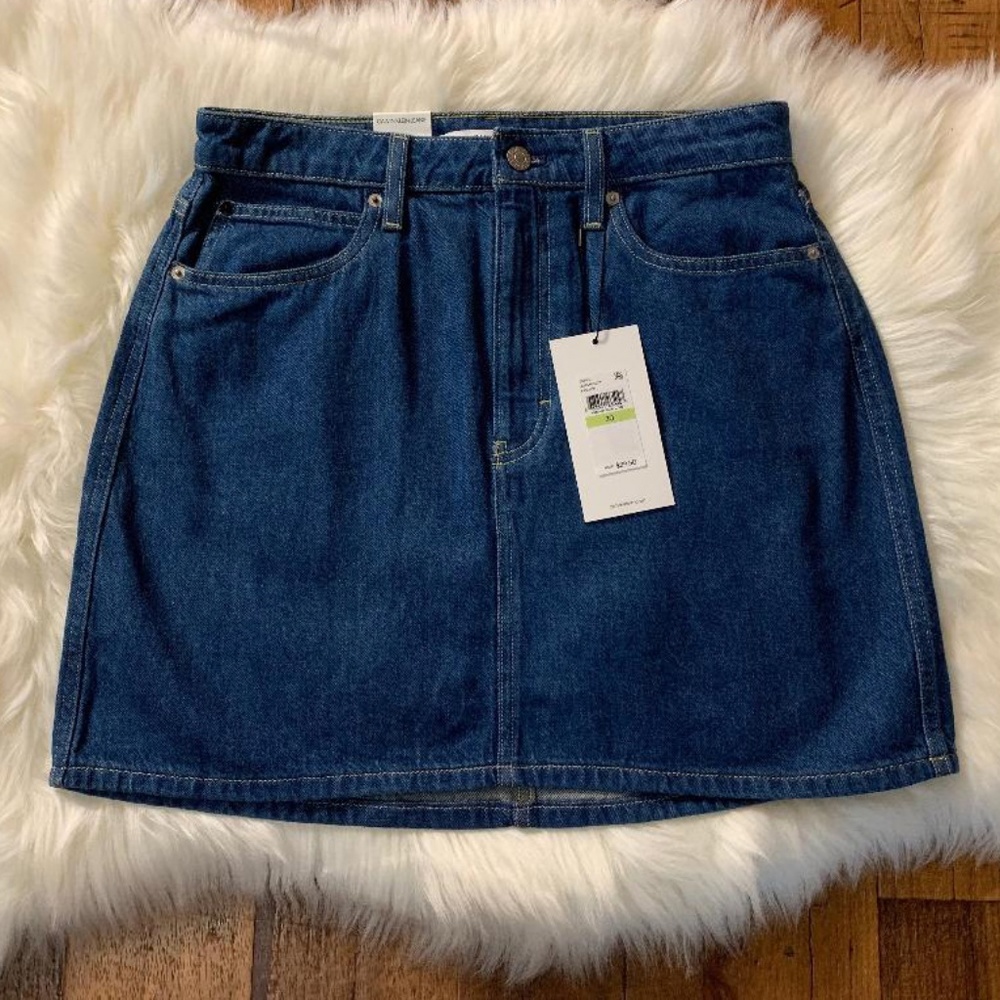 Calvin Klein Women High-Rise Blue Denim MIni Skirt